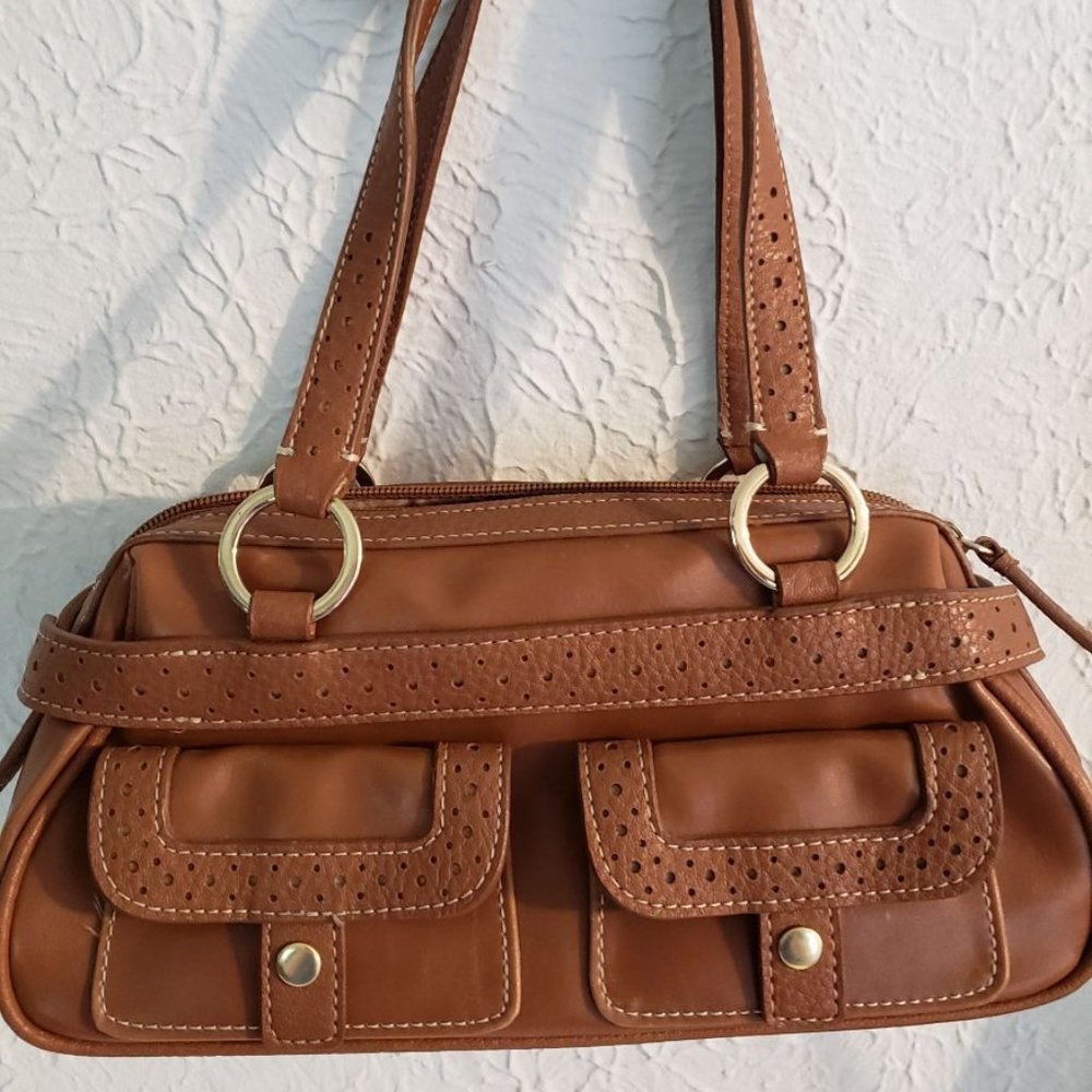 Liz Claiborne Purse Accessories Small Brown Polyvinyl Handbag